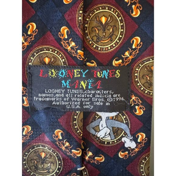 Looney Tunes Mania Men's Tie Suits & Suits Separates Characters Burgundy/Black - Picture 4 of 5